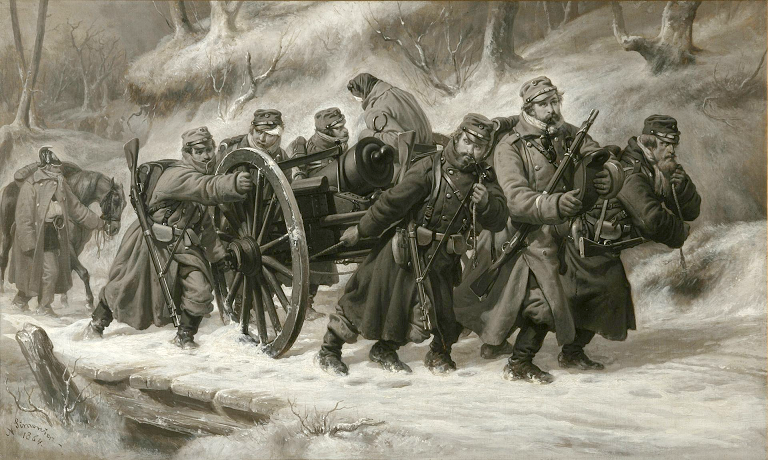 Évacuation du Danevirke par les forces danoises les 5 et 6 février 1864
